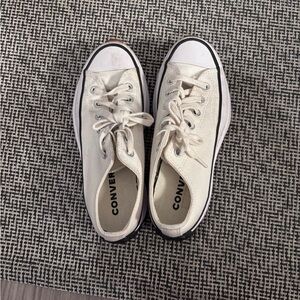 Converse White Canvas Sneakers Run Star with Platform